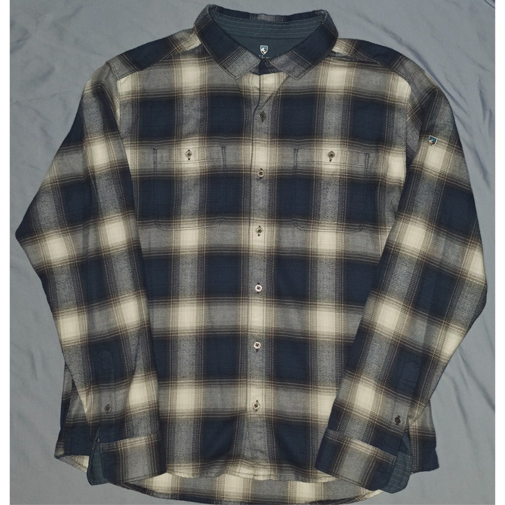 Kuhl The‎ Law Flannel Shirt Men's XL Long Sleeve Button Down Blue Plaid